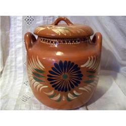 Large Vintage Folk Art Michoacan Bean Pot #1942222