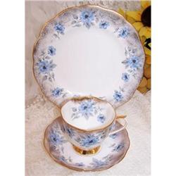 Cup Saucer Plate Blue Florals by Royal Albert  #1942239
