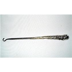 Victorian Silver Plated Ornate Button Hook #1942281