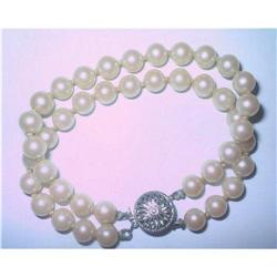 Art Deco Glass Bead  & Silver Bracelet #1942282