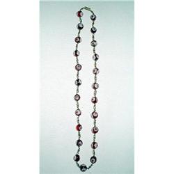 Deco Necklace Venetian Art Glass Beads 25" #1942285