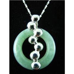 Jade Hoop Sterling Silver Pendant #1942311