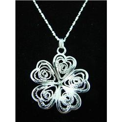Lacework Flower Sterling Silver Pendant #1942314
