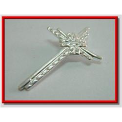 White Topaz Cross Sterling Silver Pendant #1942323