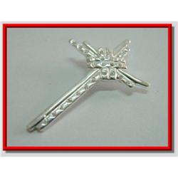 White Topaz Cross Sterling Silver Pendant #1942323