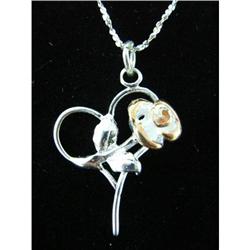 Heart & Rose Pendant Sterling Silver Pendant #1942324