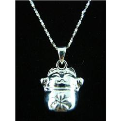 Maneki Neko Cat Sterling Silver Pendant #1942327