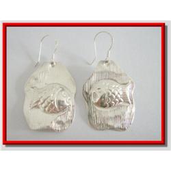 Fish Tag Sterling Silver Earrings #1942353