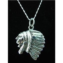 Solid Sterling Silver Indian Necklace Pendant #1942354