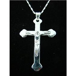 Catholic Cross Pendant Sterling Silver #1942360