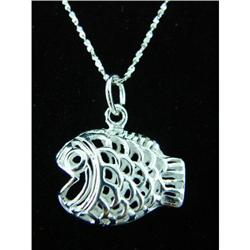 Fish Necklace Sterling Silver Pendant #1942420