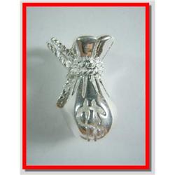 Good Luck Money Bag Sterling Silver Pendant #1942428