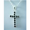 Image 1 : Faceted Onyx Cross Sterling Silver Pendant #1942433