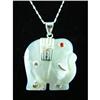 Image 1 : MOP Pearl Elephant Sterling Silver Pendan #1942438