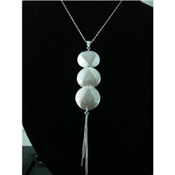 Disk & Chain Necklace Sterling Silver Pendant #1942440