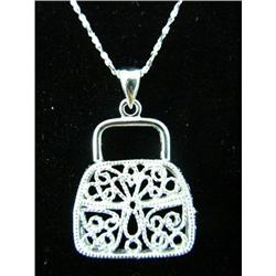 Lacework Purse Sterling Silver Pendant #1942455