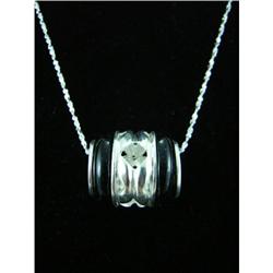 Black Onyx Slide Sterling Silver Pendant #1942458