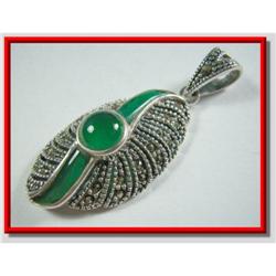 Chalcedony Marcasite Sterling Silver  Pendant #1942464