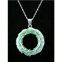 Jade Hoop Necklace Sterling Silver Pendant #1942514