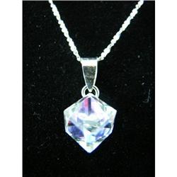 NaturalQuartz Crystal Sterling Silver Pendant #1942523