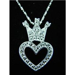 Topaz Heart & Crown Sterling Silver Pendant #1942539