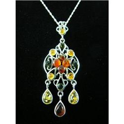 Elegant Amber Sterling Silver Pendant #1942545