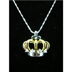 White Topaz Crown Sterling Silver Pendant #1942547