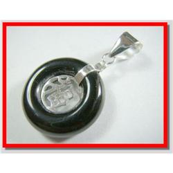 Onyx Chinese "Happiness" Pendant #1942551