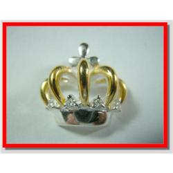 Crown & Topaz Sterling Silver Pendant #1942562