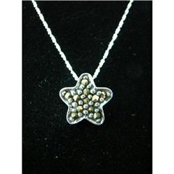 Unique Marcasite Star Sterling Silver Pendant #1942564