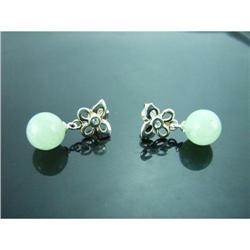 Jade & Topaz Butterfly Sterling Silver Earrings#1942677