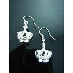 Crown Royalty Sterling Silver Earrings #1942680