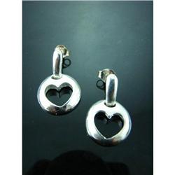 Heart Dangle Sterling Silver Earrings #1942684