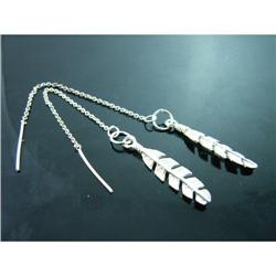 Style feather Dangle Sterling Silver Earrings #1942686