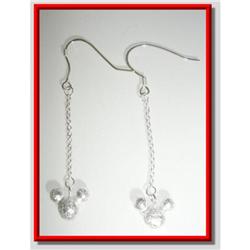 Mickey Mouse Dangle Sterling Silver Earrings #1942691