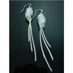 Handmade 3D Designer Sterling Silver Earrings #1942695