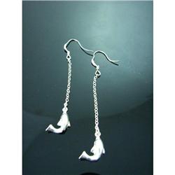 Dolphin Dangle Sterling Silver Earrings #1942696