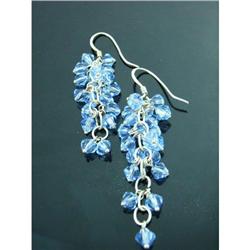 Crystal Bead Dangle Sterling Silver Earrings #1942706