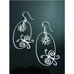 Butterfly Dangle Sterling Silver Earrings #1942710