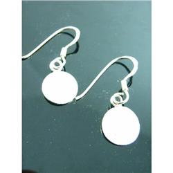 Disk Dangle Sterling Silver Earrings #1942711