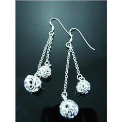 Filigree Sphere Sterling Silver Earrings #1942712