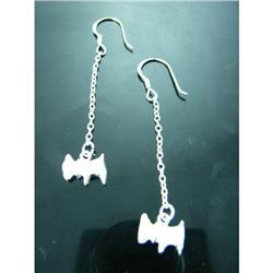 Puppy Lovers Dangle Sterling Silver Earrings #1942714