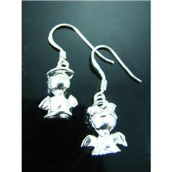 Angel Dangle Solid Sterling Silver Earrlings #1942715