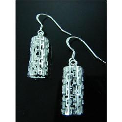 Designer Style Barrel Sterling Silver Earrings #1942725