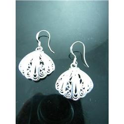 Sea Shell Dangle Sterling Silver Earrings #1942730