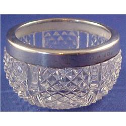 English sterling silver and Crystal Salt Cellar#1942758