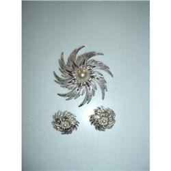 Large Sarah Coventry Brooch and Earring Set #1942810