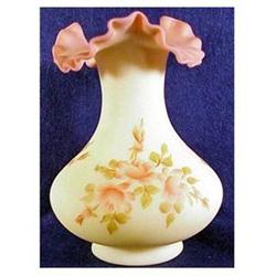 Fenton Autumn Leaves / Rose Burmese 7  fat vase#1943190