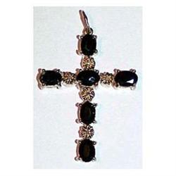 Sterling sapphire cross / crucifix with #1943192