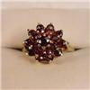 Image 1 : Gold and Garnet Large Cluster Ring. #1943205